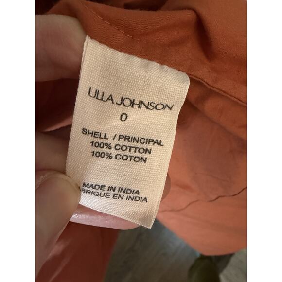 ULLA JOHNSON Madeline Smocked Cotton Midi Dress Brown Pockets Size 0 NWT $595 - Picture 6 of 16